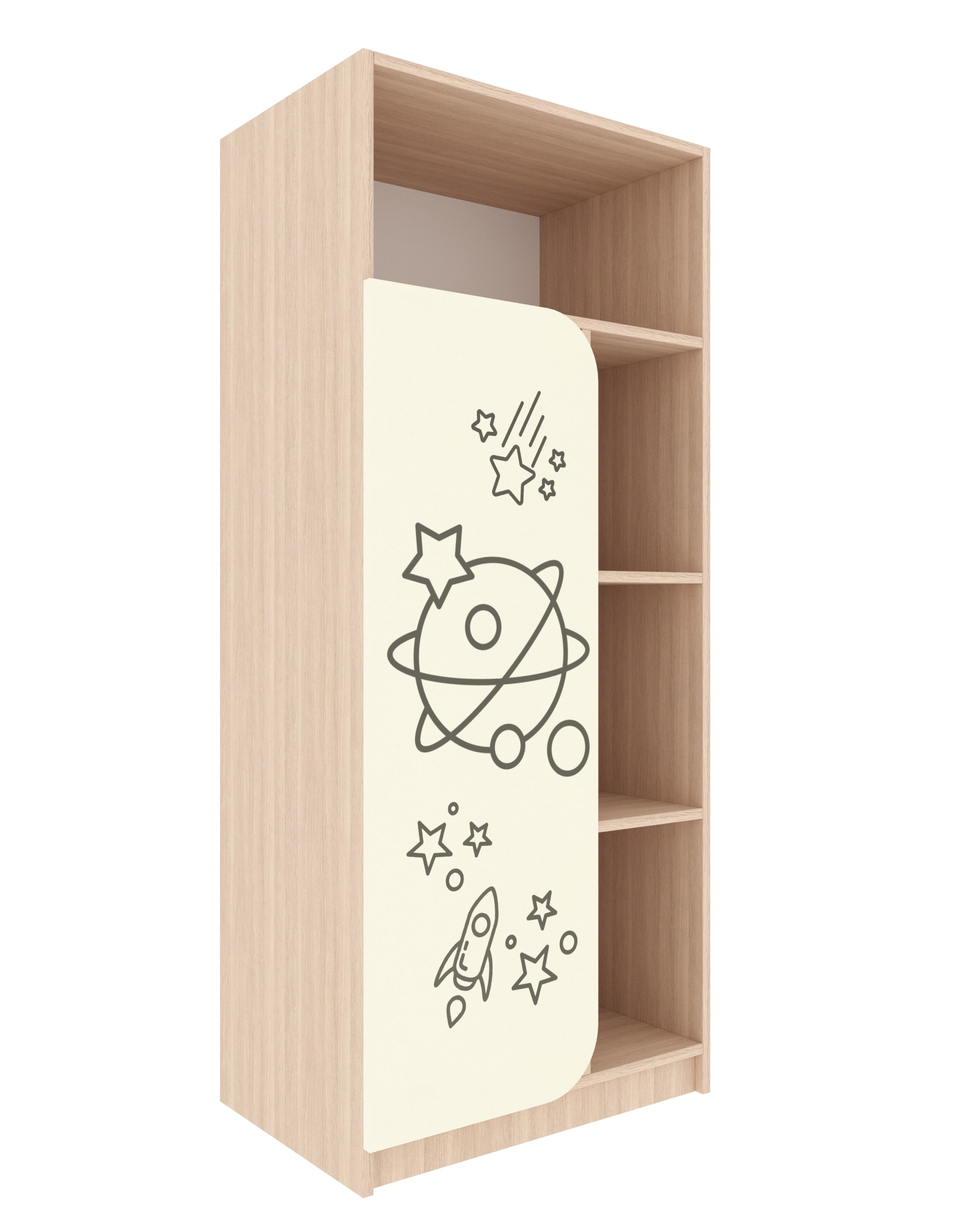 Стінка "Таємничий всесвіт" елемент №5 з фотодруком, для зберігання дитячих речей, АЛМАНТ, 600х400х1400 мм.